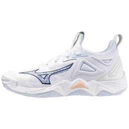 Mizuno Wave Momentum 2 (24) Women&acute;s Indoor shoes (White/Navy Peony/Peach Parfait)